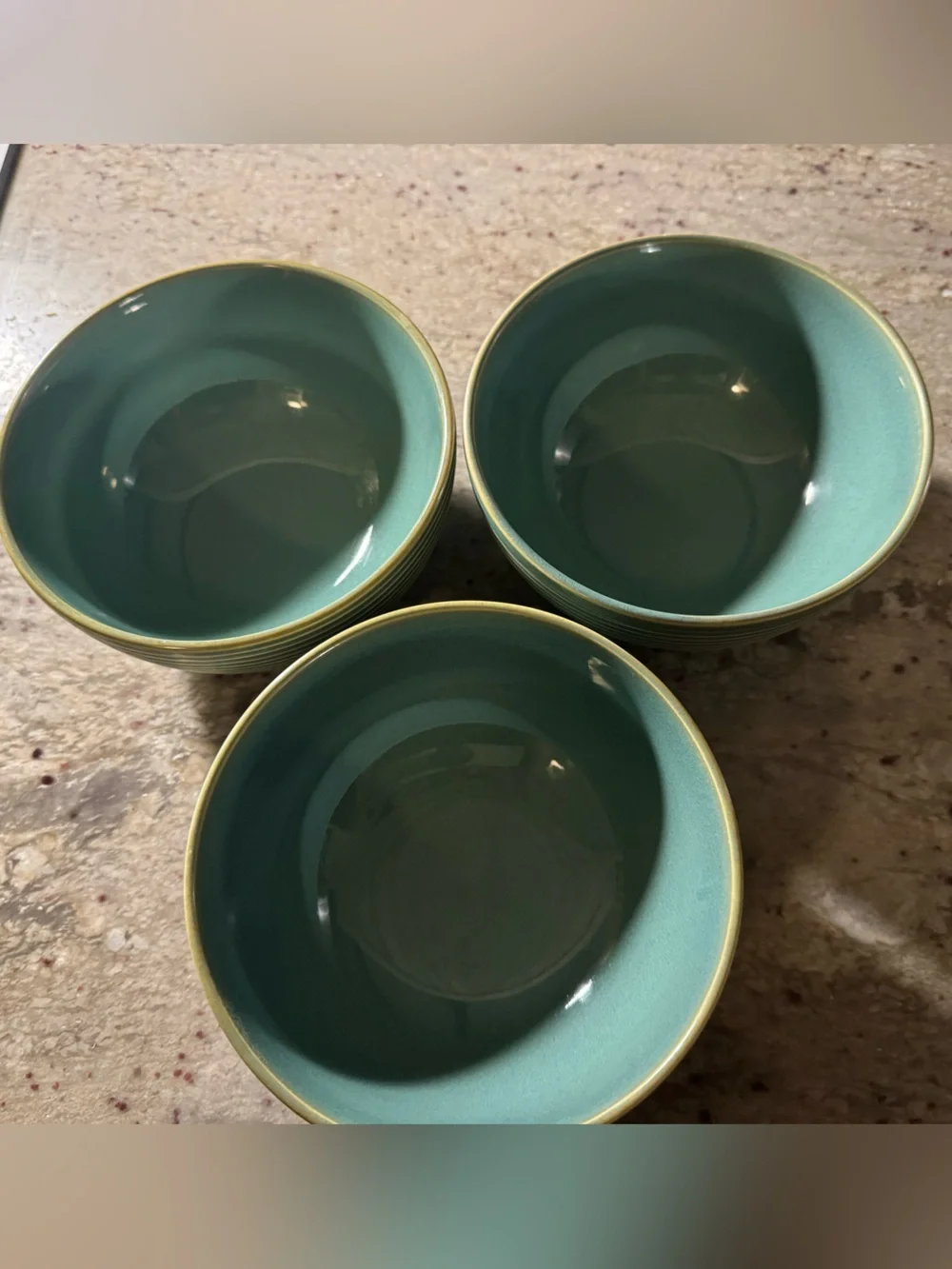 Corona Celedon Ceramic Bowls in Teal Green